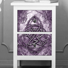 Papel De Seda Triquetra Trinity Knot Lavender Purple Faux Metali