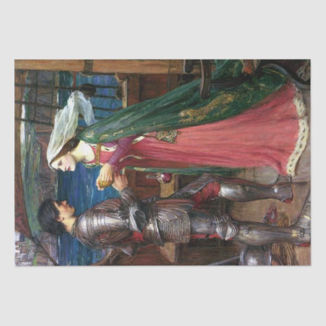 Papel De Seda Tristan e Isolda de John William Waterhouse (Anverso)