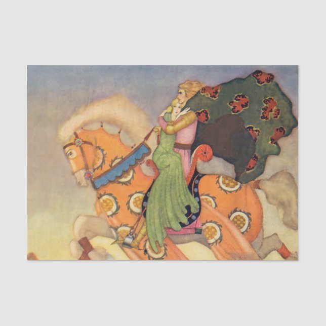 Papel De Seda “Tristán lleva a su amor” de Thomas Mackenzie (Anverso)