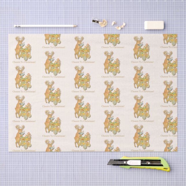 Papel De Seda Tropical Chinoiserie Christmas Bar cart (Artesanía)