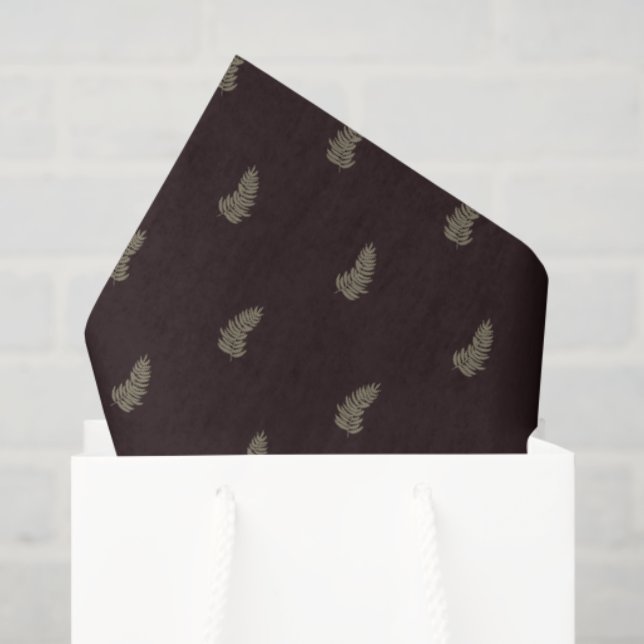 Papel De Seda Tropical Christmas Sage Green Black Palm Leaf (Bolsa de regalo)