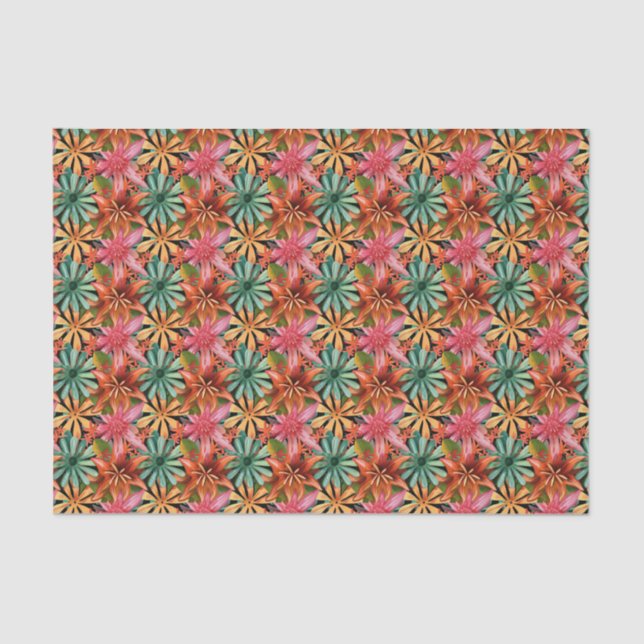 Papel De Seda tropical/hawaiano/floral/floral (Anverso)