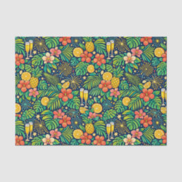 Papel De Seda Tropical Midnight Toast Celebration Pattern