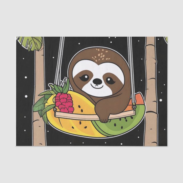 Papel De Seda Tropical Sloth Happy (Anverso)