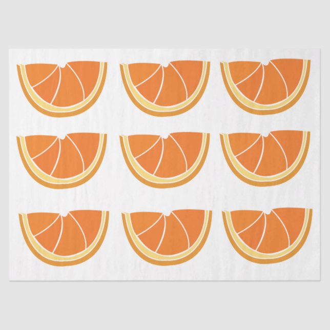 Papel De Seda Trozo de fruta naranja (Anverso)