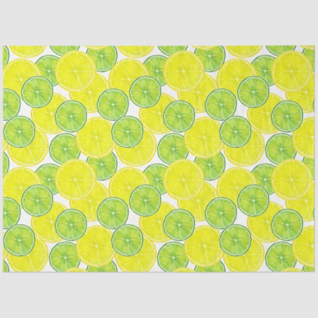 Papel De Seda Trozos de limón y limón (Anverso)
