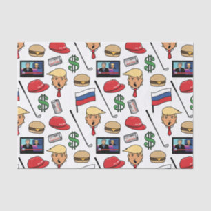 Papel De Seda Trump, dinero, hamburguesas, golf, Rusia y noticia