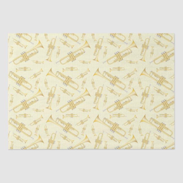 Papel De Seda Trumpet Musician Band Teacher Wrapping Paper (Anverso)