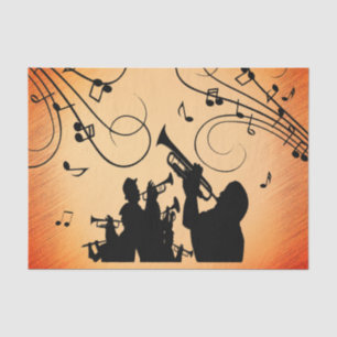 Papel De Seda Trumpet Section Jazz Music Naranja Rust