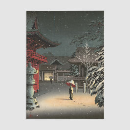 Papel De Seda Tsuchiya Koitsu - Nieve en el santuario de Nezu