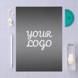 Papel De Seda Tu Logo & Moderno Simple Ombre | Gris Oscuro