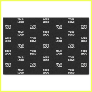 Papel De Seda Tu Logotipo Simple Logotipo Repetitivo | Negro