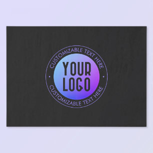 Papel De Seda Tu logotipo y gradiente ombré moderno azul y púrpu