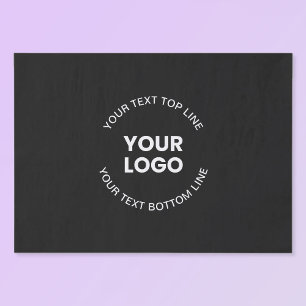 Papel De Seda Tu logotipo y texto   Negro