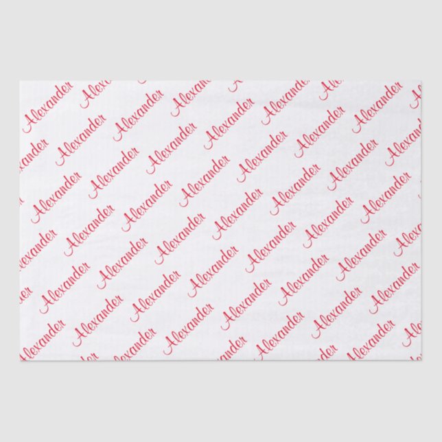 Papel De Seda Tu texto: Tema de la fiesta de cumpleaños roja de  (Anverso)