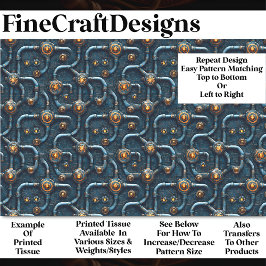 Papel De Seda Tuberías Industriales Steampunk Patrón BM2 Decoupa