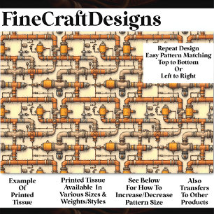 Papel De Seda Tuberías Industriales Steampunk Patrón BM6 Decoupa