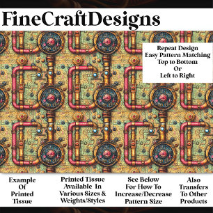 Papel De Seda Tuberías Retro Futuristas Steampunk BM5 Decoupage