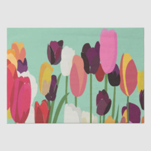 Papel De Seda Tulip Flores Coloridas Floral Tulipán