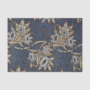 Papel De Seda Tulipán de sauce patrón azul floral de William Mor