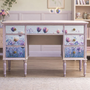 Papel De Seda Tulipán Lavanda Brumoso Decoupage