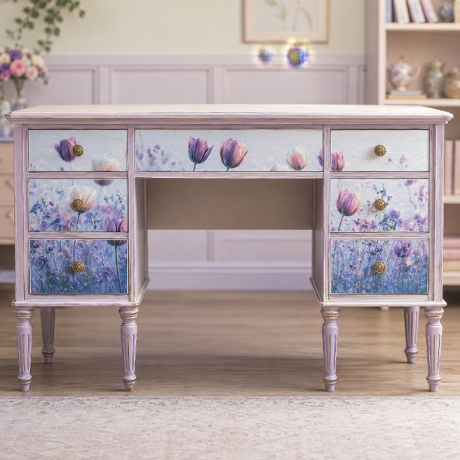 Papel De Seda Tulipán Lavanda Brumoso Decoupage (Subido por el creador)