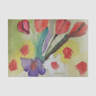 Papel De Seda Tulipanes abstractos y flores de primavera