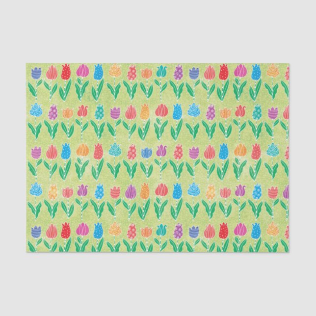 Papel De Seda Tulipanes caprichosos (Anverso)