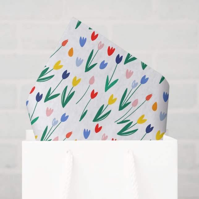 Papel De Seda Tulipanes Coloridos  (Bolsa de regalo)