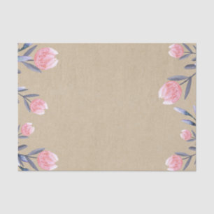 Papel De Seda Tulipanes de Acuarela de Agua de Melocotón Fiesta 