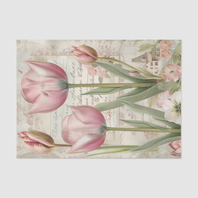 Papel De Seda Tulipanes de escritura de Amsterdam Script (Anverso)