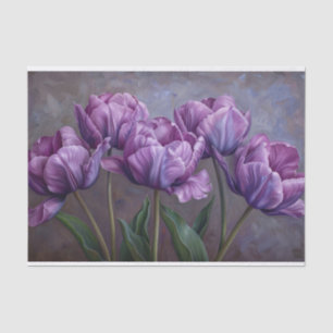 Papel De Seda Tulipanes Morados Elegantes Decoupage