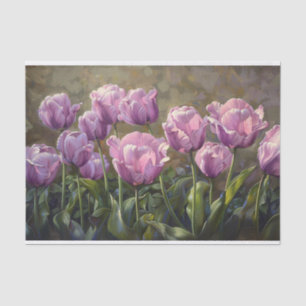 Papel De Seda Tulipanes púrpura Pintando Descomposición Botánica