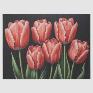 Papel De Seda Tulipanes Rojos
