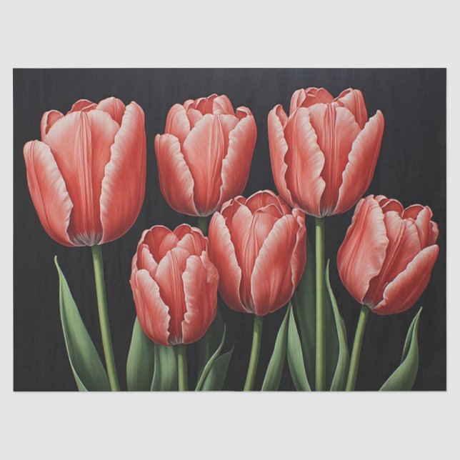 Papel De Seda Tulipanes Rojos (Anverso)