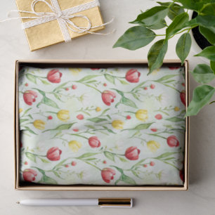 Papel De Seda Tulipanes Rojos Amarillos Cumpleaños