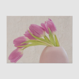 Papel De Seda Tulipanes rosados y encaje
