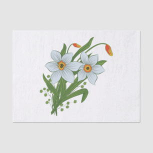 Papel De Seda Tulipanes y flores de narcisos