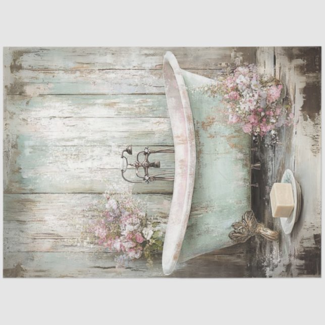 Papel De Seda Tumba azul pálido de descomposición (Anverso)