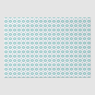 Papel De Seda Turquesa Claro y Blanco: Geometriana