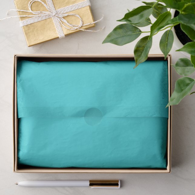 Papel De Seda Turquesa Medio Color Sólido (Regalo )