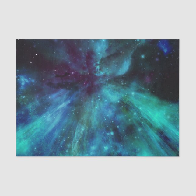 Papel De Seda Turquesa N Purple Nebulosa (Anverso)