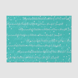 Papel De Seda Turquesa | Personalizado Guión Texto Navidades ele