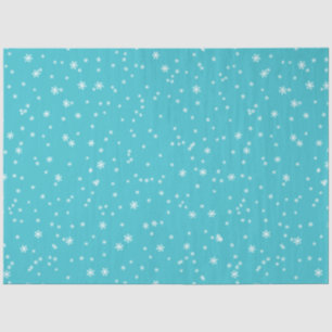 Papel De Seda Turquoise Blue Elegant Winowflakes