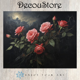 Papel De Seda Twilight Bloom: Rose Branch Decoupage