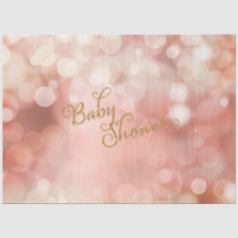 Papel De Seda Twinkle Lights Gold Purpurina Pink Baby Shower