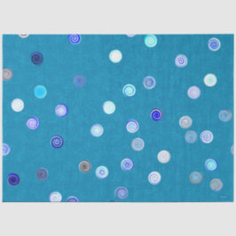 Papel De Seda Twisty Polka Dot Spirals Blue Tissue Paper