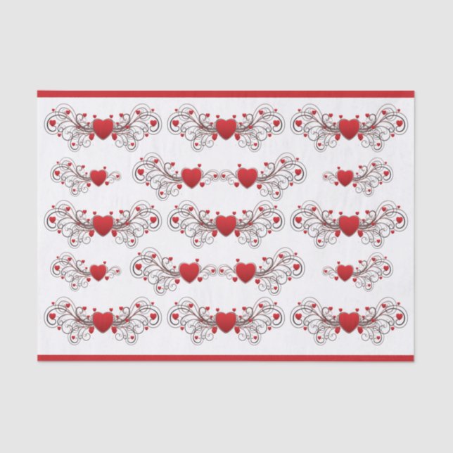Papel De Seda Two Become One Scrolled Hearts (Anverso)