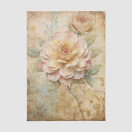 Papel De Seda Two Gorgeous Peonies on a Collage Background
