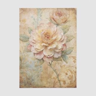 Papel De Seda Two Gorgeous Peonies on a Collage Background